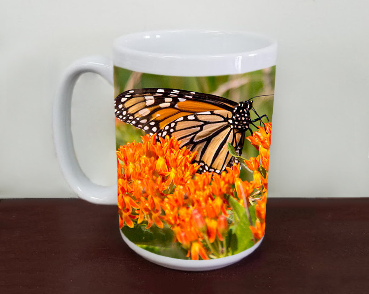 Monarch Butterfly on Milkweed Photo Coffee Mug