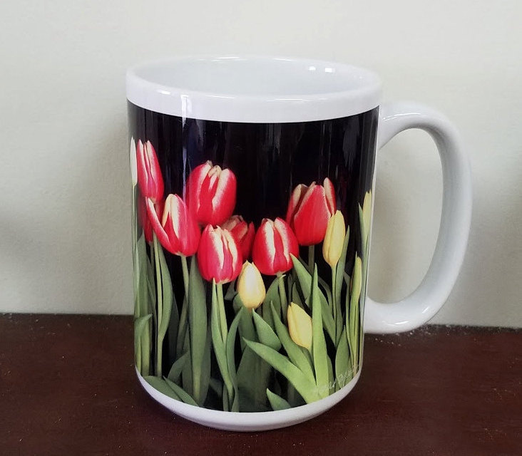Red Yellow and White Tulips Photo Coffee Mug