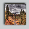 Trout Lake Train Trestle in Colorado Photo Tumbled Stone Coaster