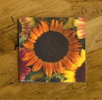 Colorful Sunflowers Ceramic Drink Coaster | Beautiful Floral Drink Coaster | Sunflower Home Decor