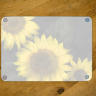 Back Sunflower Trio "Fine Art Photo" Tempered Glass Cutting Board by Koral Martin