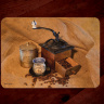 Coffee Photo Tempered Glass Cutting Board with Grinder on Burlap 8x11 and 12x15