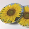 Sunflower Photo Sandstone Car Coasters, Sold as a pair, Sunflower Art, Floral Art