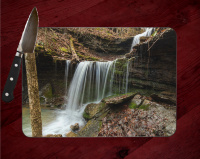 Artist Point Arkansas Waterfall II Glass Cutting Board 8x11 and 12x15 | Beautiful Counter Protector