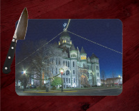 Jasper County Courthouse in Winter II in Carthage Cutting Board Route 66