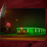 Boots Court Motel along Route 66 Motel in Carthage Glass Cutting Board 8x11 | Route 66 Art | Missouri