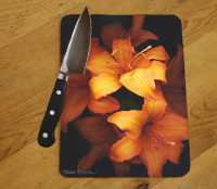 Orange Tiger Lily  Flower Photo Tempered Glass Cutting Board 8x11 and 12x15