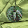 Pinecones Round Wood Ornament With Photo by Koral Martin



