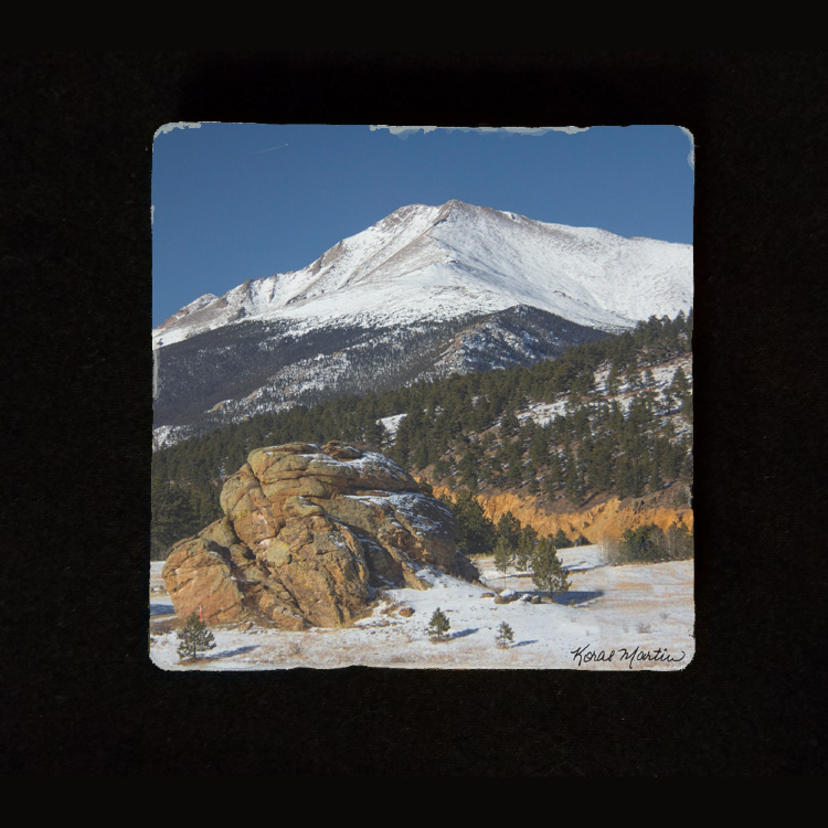 Colorado Snow Peaked Mountain  6"  Tumbled Stone Trivet
